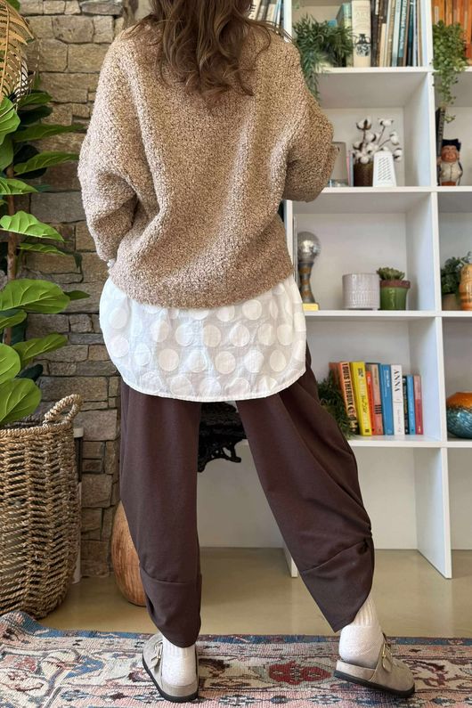 Hygge Boucle Slouch Knit Camel 